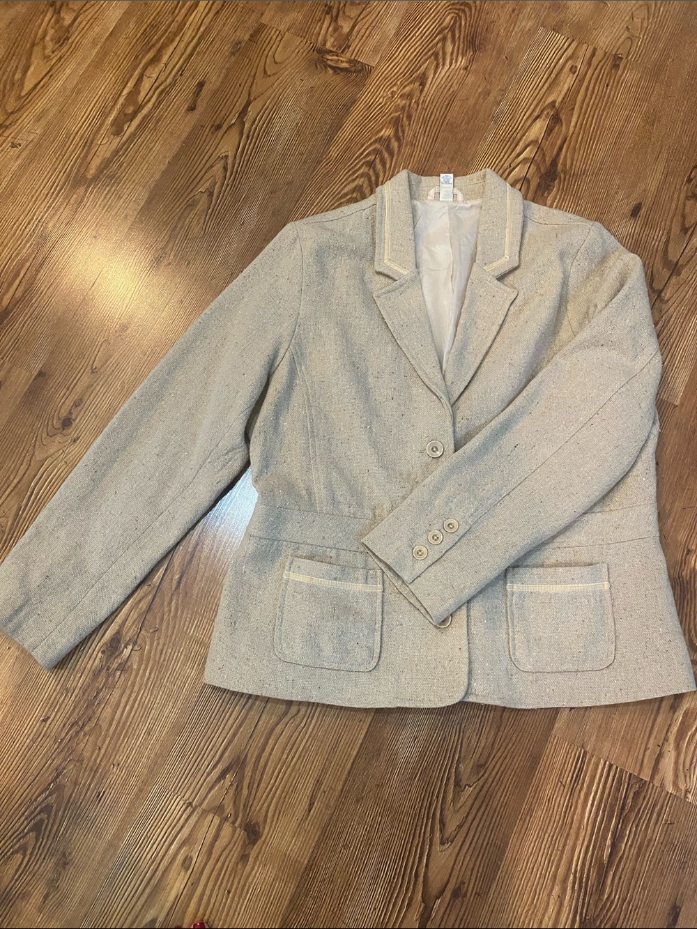 Old Navy Cream Tweed Single-Button Blazer